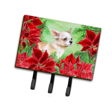 Carolines Treasures Chihuahua Leg up Poinsettas Leash or Key Holder CK1345TH68